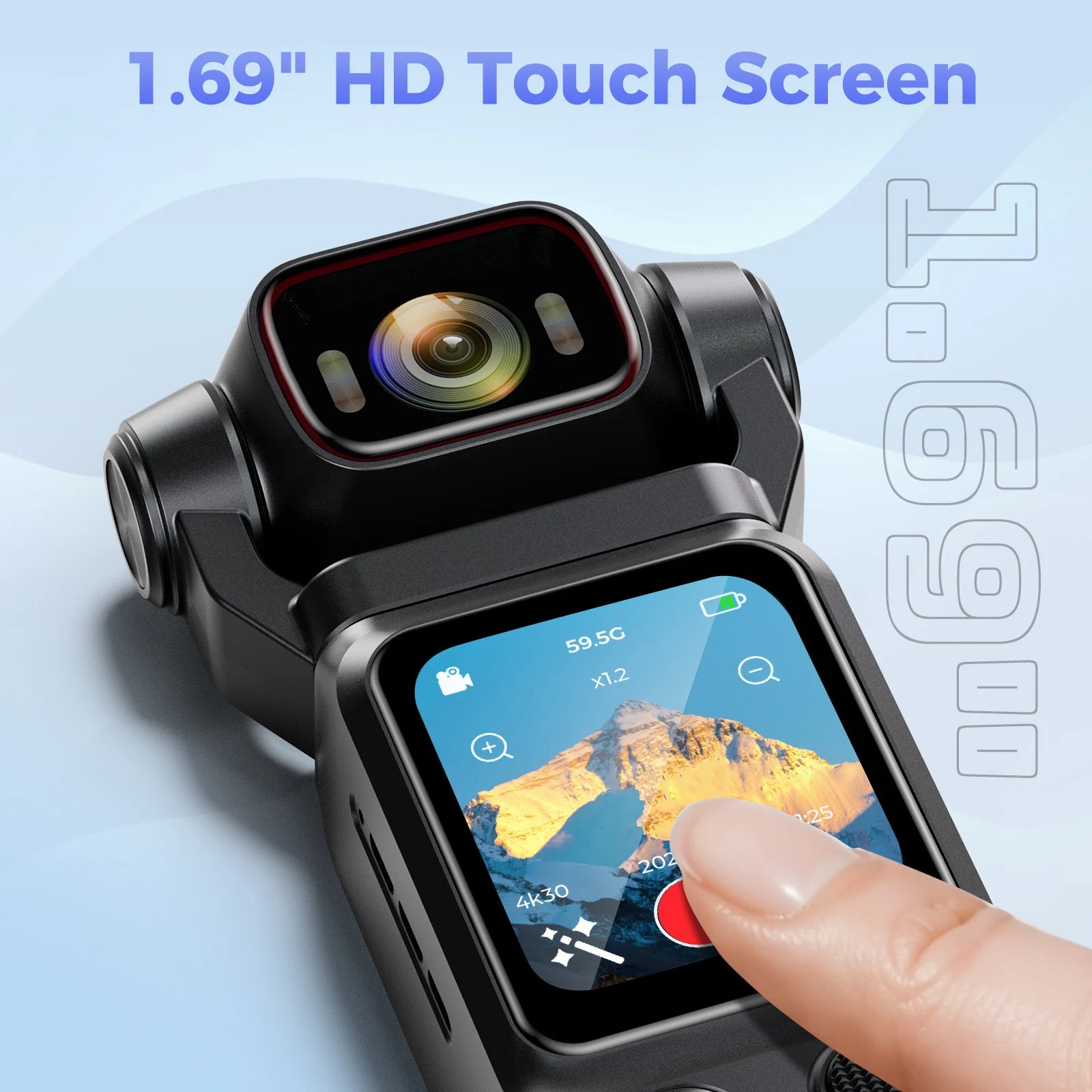 4K Pocket Action Camera Touch Screen Stabilization Sport BodyCam Portable Small Video Recorder Digital Vlog Camera for YouTube