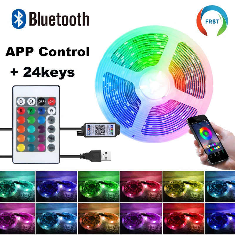 Color RGB 5050 LED Strip Bluetooth Tape Decor for Room LED 10m 15m 20m 30m PC TV backlight Neon LED Lighting Cветодиодная лента
