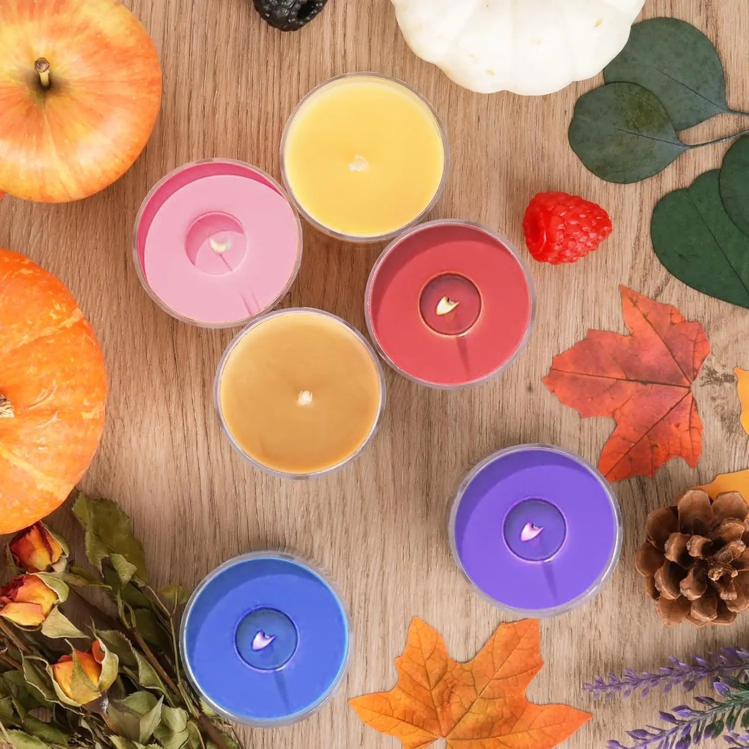 12 Pack Fall Scented Soy Candles Bulk Pumpkin Vanilla Caramel Lavender Mini Candle Gift Set for Halloween Christmas