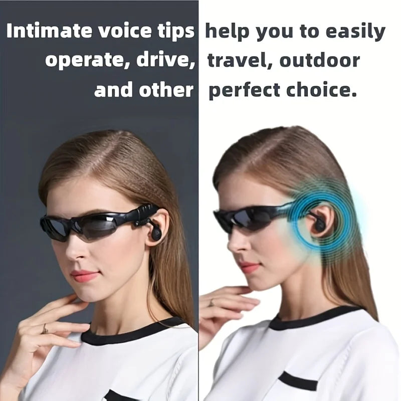 Glasses Headset Stereo Earphones Wireless Headset with Mic Glasses Sunglasses for Driving Cycling Sports Headphones