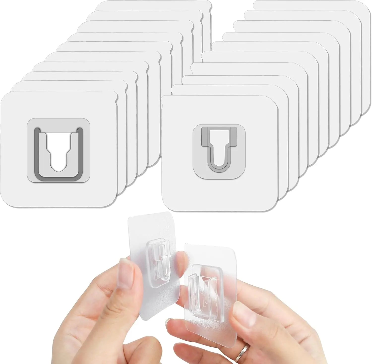 50/2pcs Double-Sided Hooks Strong Adhesive Transparent Traceless Wall Hook for Kitchen Bedroom Storage Holder Plug Socket Hanger