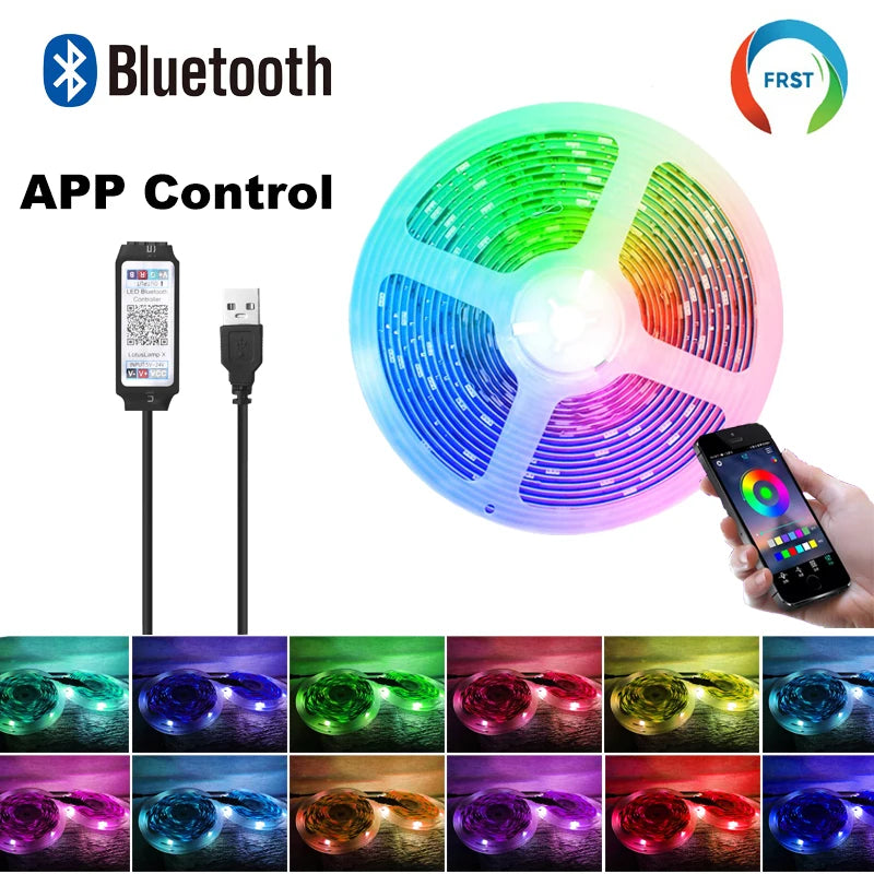Color RGB 5050 LED Strip Bluetooth Tape Decor for Room LED 10m 15m 20m 30m PC TV backlight Neon LED Lighting Cветодиодная лента