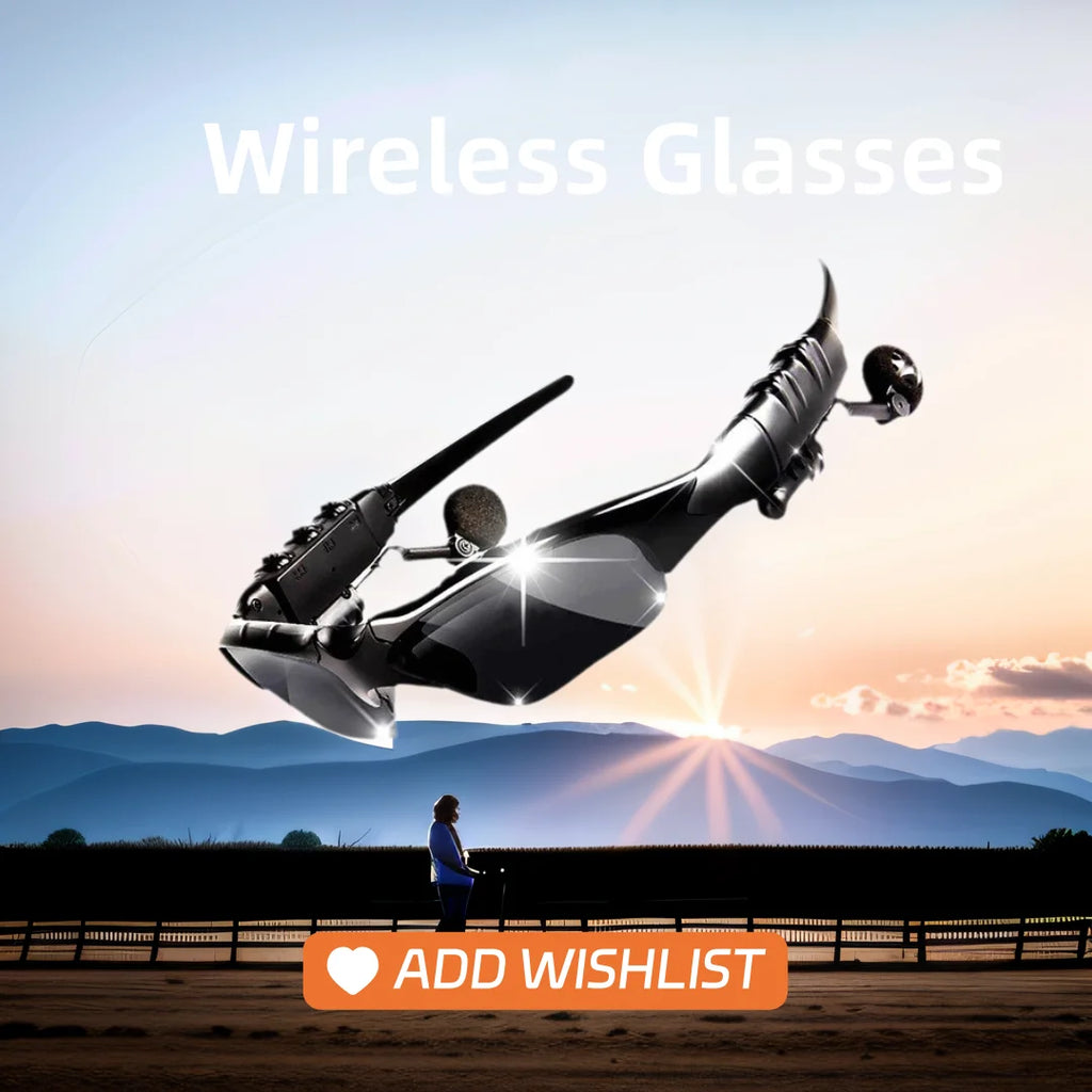 Glasses Headset Stereo Earphones Wireless Headset with Mic Glasses Sunglasses for Driving Cycling Sports Headphones