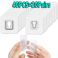 50/2pcs Double-Sided Hooks Strong Adhesive Transparent Traceless Wall Hook for Kitchen Bedroom Storage Holder Plug Socket Hanger